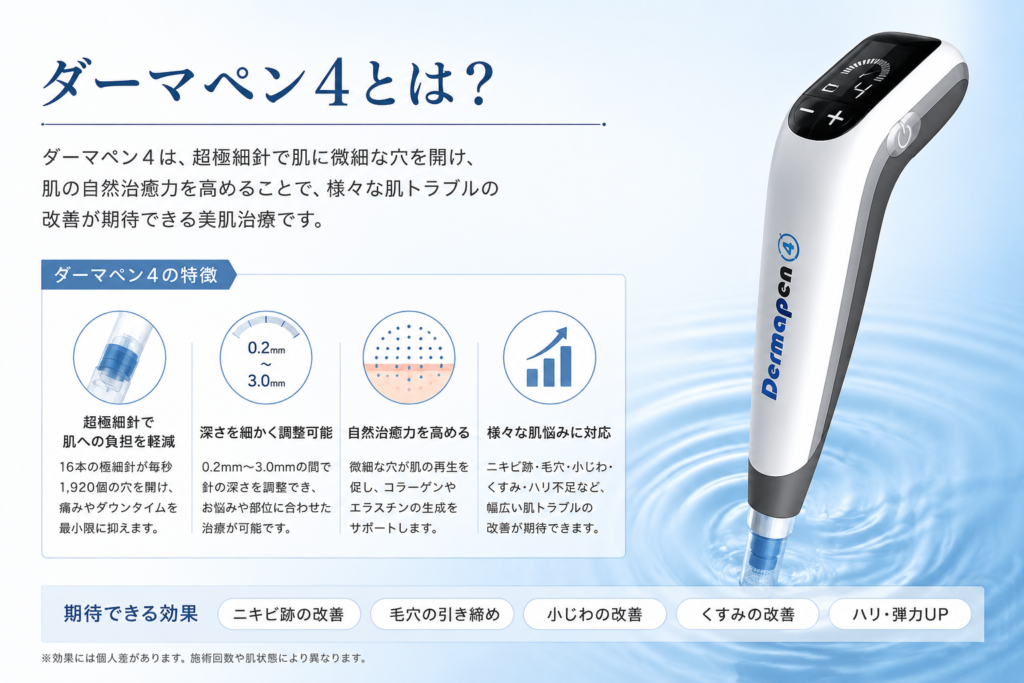 ダーマペン4とは?(正直レビュー ダーマペン4を10回以上受けて気づいたこ)