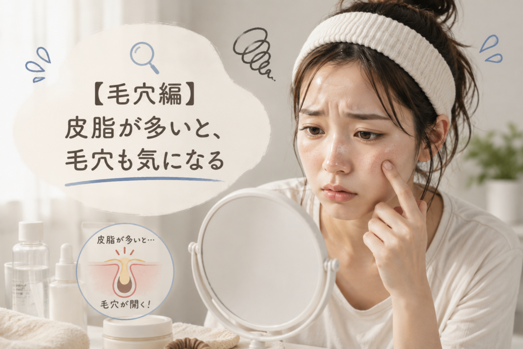 【毛穴編】皮脂が多いと、毛穴も気になる